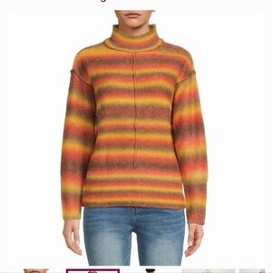 Beachlunchlounge Sedona Mock Neck Sweater Spacedyed Size Large